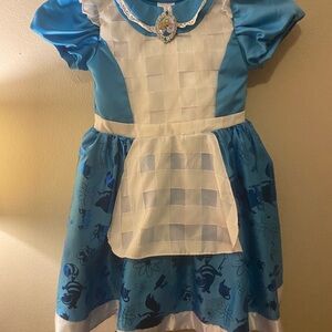 Disney Girls Alice In Wonderland Dress Up Pretend Play Costume Sz7/8